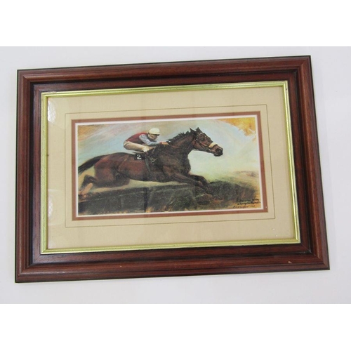 111 - Horse racing memorabilia to include signed race cards, framed photographs and badges, to include rac... 