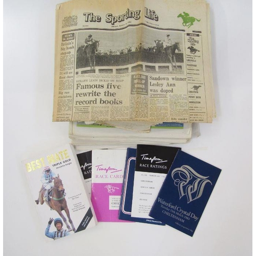 111 - Horse racing memorabilia to include signed race cards, framed photographs and badges, to include rac... 