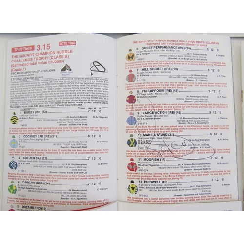 111 - Horse racing memorabilia to include signed race cards, framed photographs and badges, to include rac... 