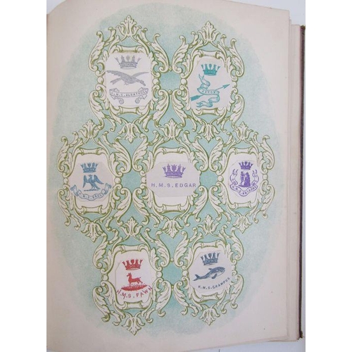 116 - Crests and monograms - three albums variously printed and with hand colouring and having applied mil... 