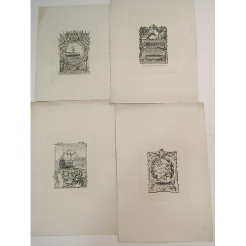 117 - Collection of late 19th/early 20th century bookplates, variously etching and drypoint, etching and a... 