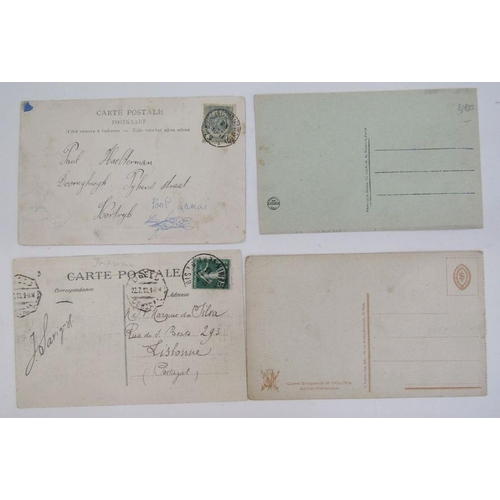 128 - Two albums, each of 200 WWI postcards, France and Belgium, to include troop movements, battles, ruin... 