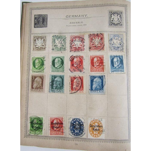 136 - Old Roland Hill stamp album, with a few World stamps, GB, Europe etc  and two albums of cigarette ca... 