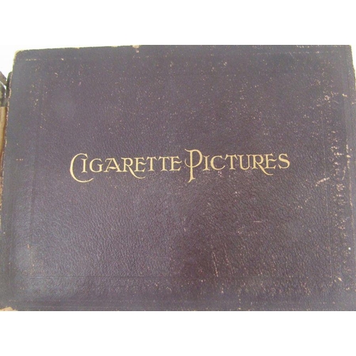 136 - Old Roland Hill stamp album, with a few World stamps, GB, Europe etc  and two albums of cigarette ca... 