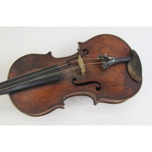 150 - 19th century violin, possibly French, bearing paper label to interior marked 'Bernard Fendt', the eb... 