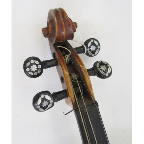 150 - 19th century violin, possibly French, bearing paper label to interior marked 'Bernard Fendt', the eb... 