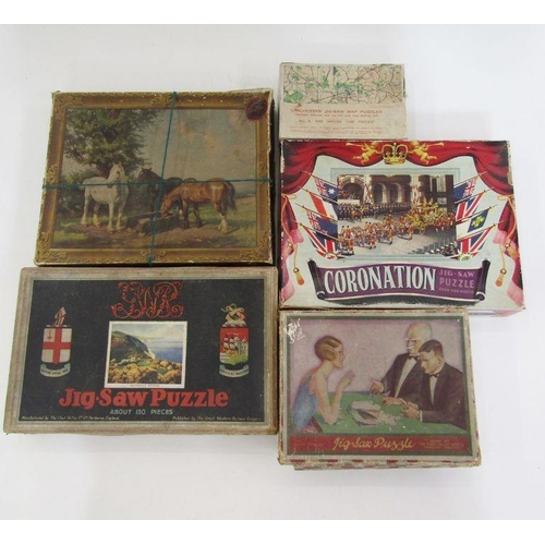 157 - 'Peacock Super Dissected Maps Jigsaw Europe' in wooden box, a Chad Valley GWR jigsaw puzzle 'Gloriou... 