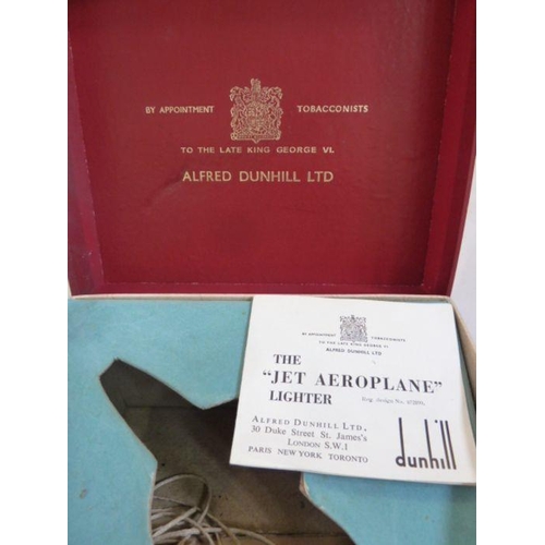 167 - Dunhill 'The jet aeroplane' table lighter, reg des no 872899, in original red fitted box with instru... 