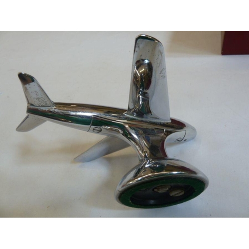 167 - Dunhill 'The jet aeroplane' table lighter, reg des no 872899, in original red fitted box with instru... 