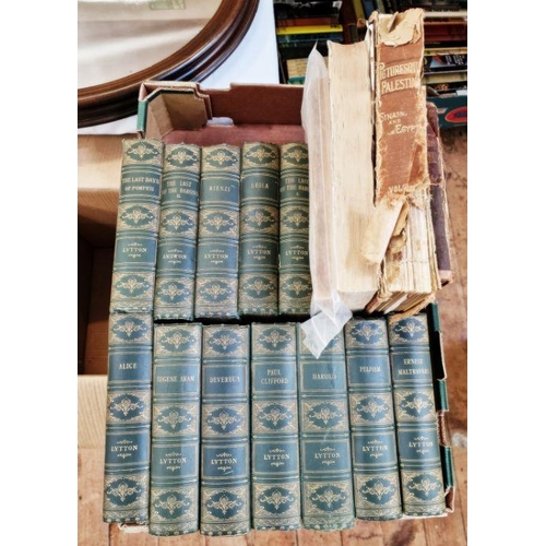 18 - Bindings to include:-
 Lord Lytton
 Works, published G J Howell & Co, green cloth, gilt titles and d... 