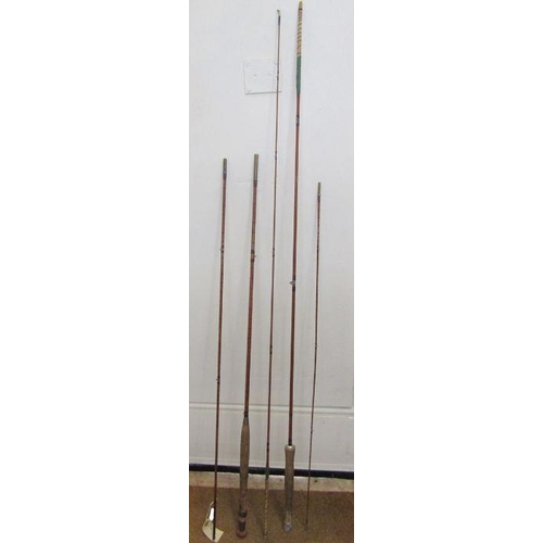 183 - Sharpe 'Scottie' two-section split cane fly fishing rod and an Aspindales three-section split cane f... 