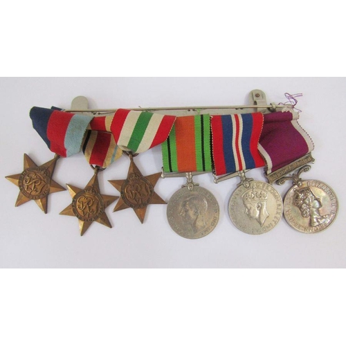 221 - WWII/LSGC medal group of six awarded to '7590578, Sgt J Rainey, REME'.