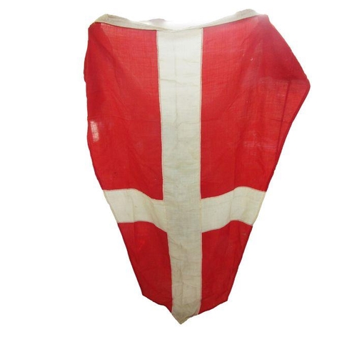 224 - Two red ensign (240 x 120cm and 300 x 150cm approx), two Cross of St. George pennants and a tin army... 