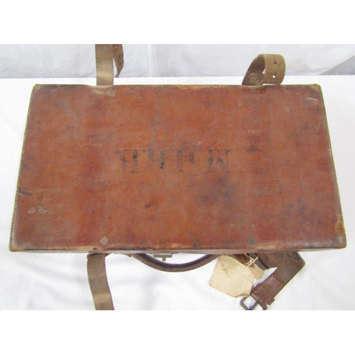 226 - Leather Army and Navy Co-operative Society case, together with a smaller canvas and leather case. Bo... 