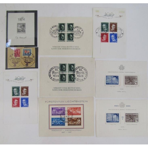 238 - Europe: Collection of 12 1930s/40s European mini-sheets, mint and used, plus 2 German Third Reich sp... 