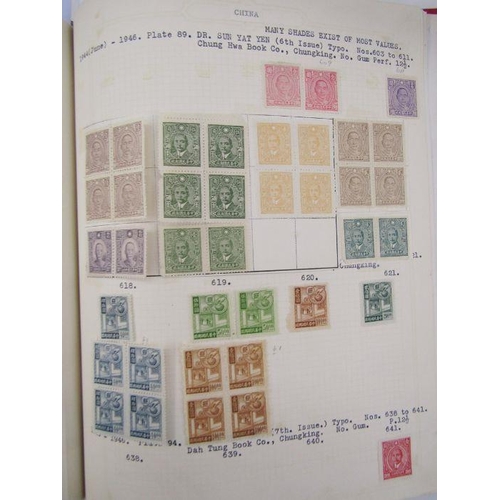 244 - China: Red album of mostly Republic of China issues 1913-49, both mint and used definitives, commemo... 