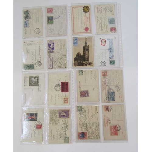 245 - Exhibition Postal History: album with 55 postally-used postcards from various international expositi... 