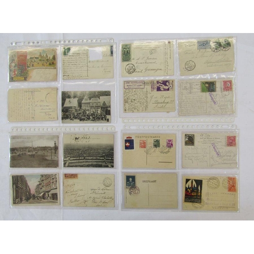 245 - Exhibition Postal History: album with 55 postally-used postcards from various international expositi... 