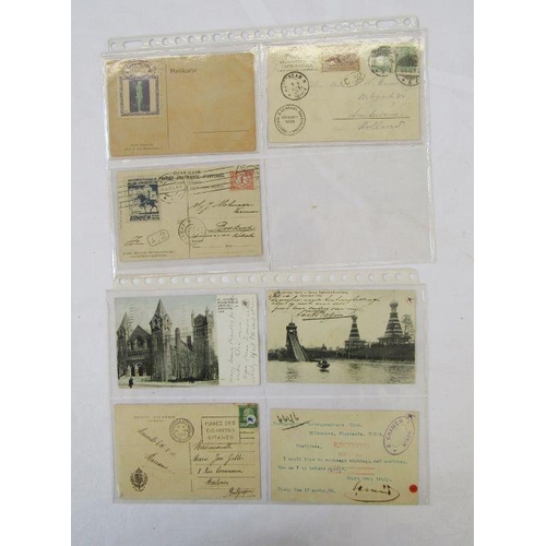 245 - Exhibition Postal History: album with 55 postally-used postcards from various international expositi... 