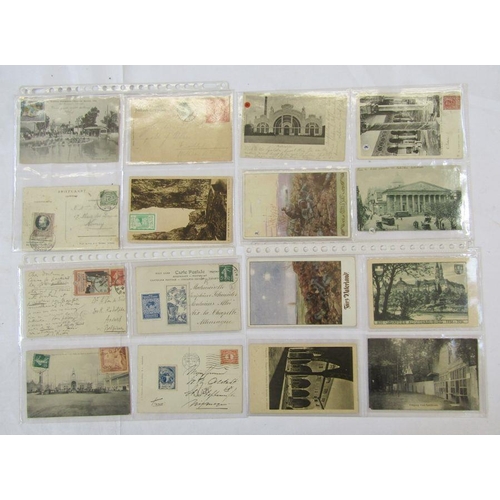 245 - Exhibition Postal History: album with 55 postally-used postcards from various international expositi... 