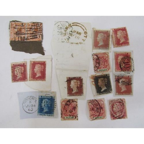 249A - 'La Bible' Victorian box of entries, covers, cuts and loose stamps, mostly of the period including 3... 