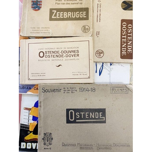 265B - Belgium, boxed collection of Ostend-Dover postcards, souvenirs and ephemera in three plastic cases a... 