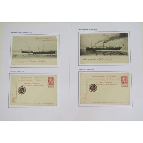 265C - Belgium: Ostend-Dover crossing collection in four black folders with used and unused postcards, phot... 