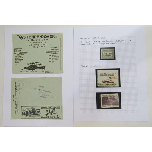 265C - Belgium: Ostend-Dover crossing collection in four black folders with used and unused postcards, phot... 