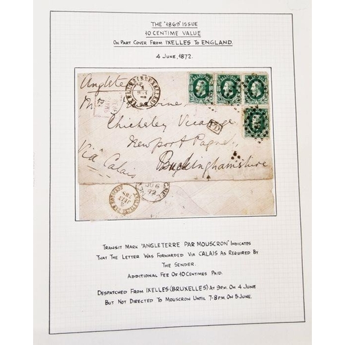 275A - Belgium: cross-channel mail and postal history collection 1731 to 1946, in black folder, 70+ sleeves... 