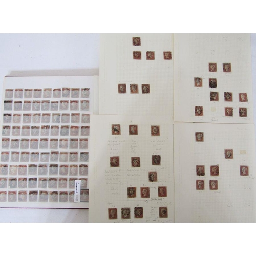 276 - GB: Two red stockbooks of used QV line-engraved imperforate and perforate 1/2d, 1d and 1 1/2d reds w... 