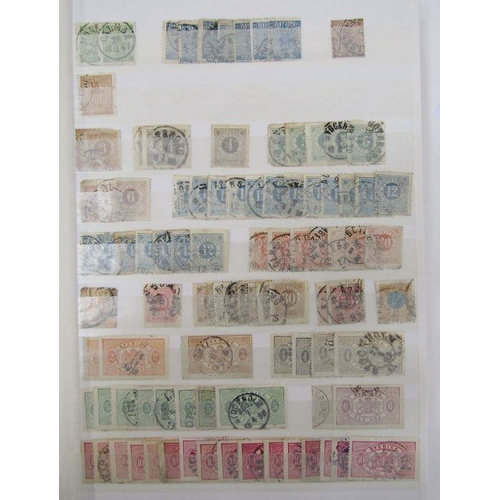 278 - Europe: box of 12 stock books and album of mint and used definitives, commemoratives, postage due, o... 