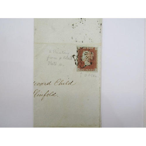 298 - GB: tin of over 150 QV entires/covers mainly 1d red from 1840s on including 1d black plate issues wi... 