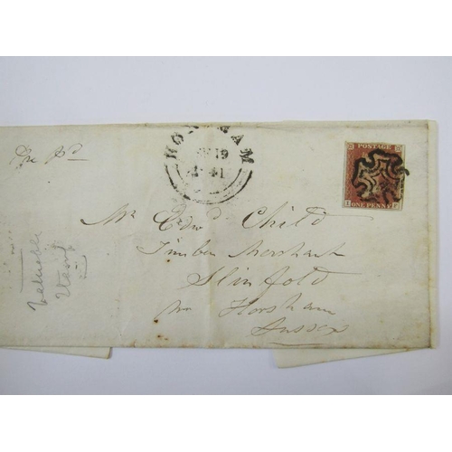 298 - GB: tin of over 150 QV entires/covers mainly 1d red from 1840s on including 1d black plate issues wi... 