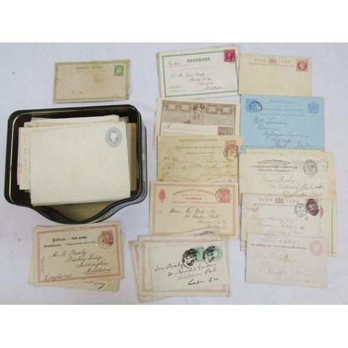 326 - GB, British Empire and World: tin of over 150 used and unused covers, postcards, wraps both pre-paid... 