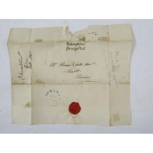 335 - GB: Victorian postal history on 6 album pages from pre-stamp to 1890 Post Office Jubilee including M... 