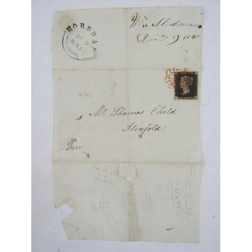 335 - GB: Victorian postal history on 6 album pages from pre-stamp to 1890 Post Office Jubilee including M... 