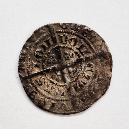 388 - Edward III (1327-1377) Half Groat, Facing crowned bust, Class F, mint mark Crown 1356, with French t... 