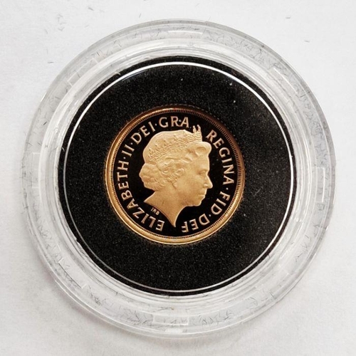 397 - Elizabeth II (1952-2022) Gold Proof Quarter Sovereign, 2009, St George and dragon, date below, in or... 