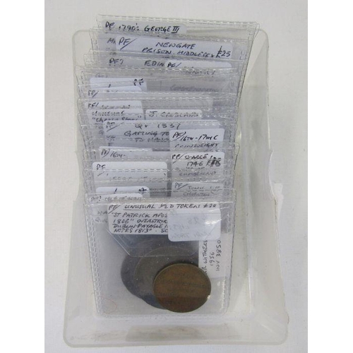 440 - Interesting group of tokens and other numismatic materials (28). Including: late 18th century Conder... 