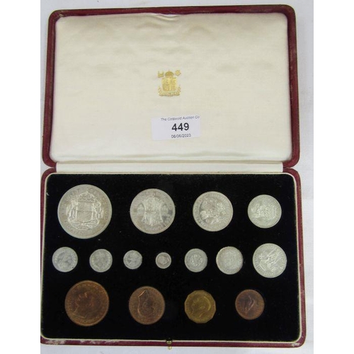 449 - 1937 George VI Specimen Proof 15 Coin Set. Crown to Farthing with Maundy. The Official Royal Mint Co... 