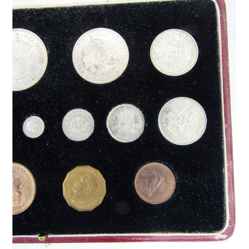 449 - 1937 George VI Specimen Proof 15 Coin Set. Crown to Farthing with Maundy. The Official Royal Mint Co... 