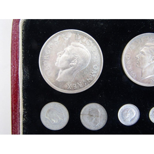 450 - 1937 George VI Specimen Proof 15 Coin Set. Crown to Farthing with Maundy. The Official Royal Mint Co... 