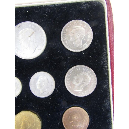 450 - 1937 George VI Specimen Proof 15 Coin Set. Crown to Farthing with Maundy. The Official Royal Mint Co... 