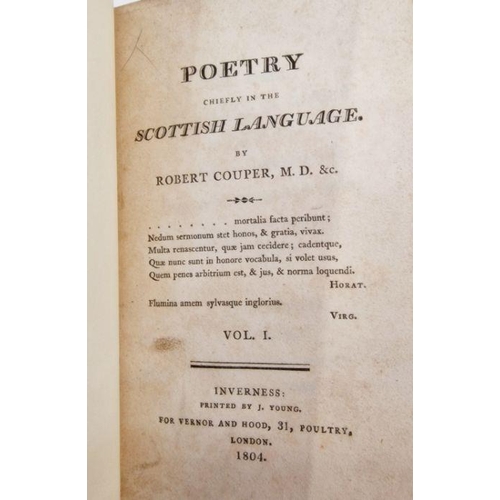 57 - Couper Robert 'Poetry Chiefly in the Scottish Language'  , Printed by J. Young for Verner and Hood, ... 