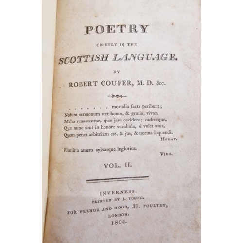 57 - Couper Robert 'Poetry Chiefly in the Scottish Language'  , Printed by J. Young for Verner and Hood, ... 