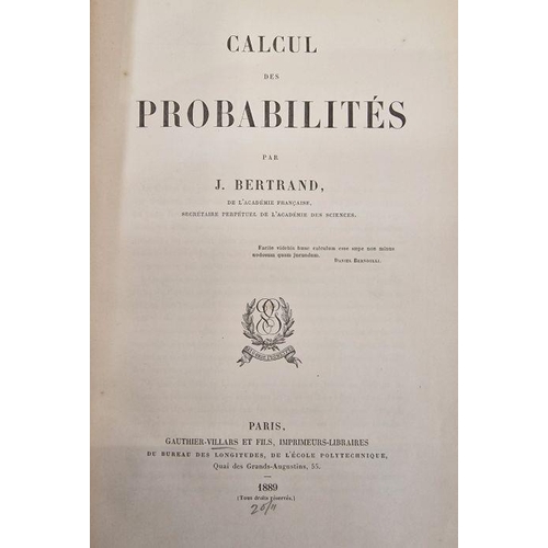 75 - Astronomy -  Bertrand J. ''Calcul des Probabilites