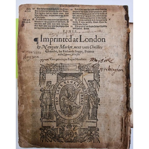 93 - Bible - English (Bishop's Bible) published Richard Jugge circa 1575, four separate subsection tp, do... 