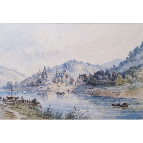 802 - Attributed to Aaron E Pemley (19th Century)
 Watercolour on paper 
 View of Tintern Abbey, Monmouths... 