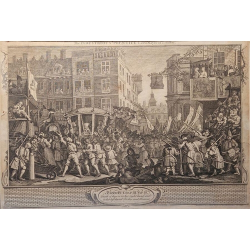 805 - After William Hogarth (1697-1764) 
 Set of six engravings from the series Industry and Idleness
 wit... 