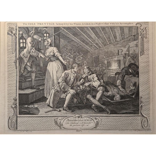 805 - After William Hogarth (1697-1764) 
 Set of six engravings from the series Industry and Idleness
 wit... 